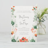 美しいワイルドフラワーの水彩庭園の結婚式 招待状 (スタンド正面)