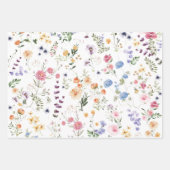 美しいワイルドフラワーの牧場 ボタニカル フラワー ガーデン ラッピングペーパーシート (正面)