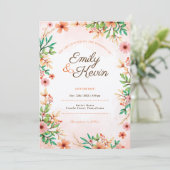 美しいワイルドフラワーガーデンベージュフォト結婚ズ 招待状 (スタンド正面)