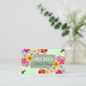 美しいワイルドフラワーグリーン素晴らし金ゴールドフレーム写真 名刺 (スタンド正面)