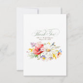 美しいワイルドフラワースモールありがとう サンキューカード (正面)