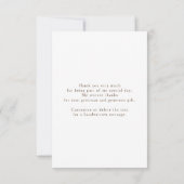 美しいワイルドフラワースモールありがとう サンキューカード (裏面)