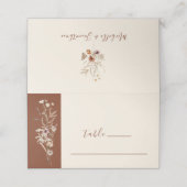 美しいワイルドフラワーズオンテラコッタ結婚のフローラ プレイスカード (外部開封)