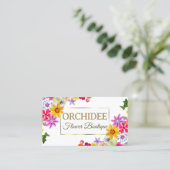 美しいワイルドフラワーホワイト素晴らし金ゴールドフレームと写真 名刺 (スタンド正面)