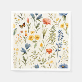 美しいワイルドフラワー自然トレンディー結婚フローラ スタンダードカクテルナプキン