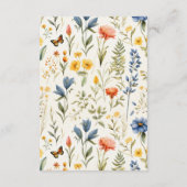 美しいワイルドフラワー自然結婚フローラ詳細 エンクロージャーカード (裏面)