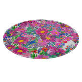 美しいワイルドフラワー:手描き芸術作品。 カッティングボード (角)