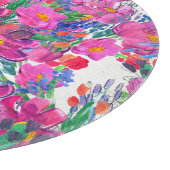 美しいワイルドフラワー:手描き芸術作品。 カッティングボード (角)