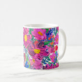 美しいワイルドフラワー：手描き芸術作品。 コーヒーマグカップ (正面右)