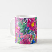 美しいワイルドフラワー：手描き芸術作品。 コーヒーマグカップ (正面左)