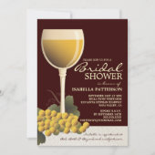 美しいワイン及びブドウのブライダルシャワーの招待状 招待状 (正面)