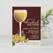 美しいワイン及びブドウのブライダルシャワーの招待状 招待状 (スタンド正面)