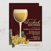 美しいワイン及びブドウのブライダルシャワーの招待状 招待状 (正面/裏面)