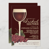 美しいワイン及びブドウのブライダルシャワーの招待状 招待状 (正面/裏面)