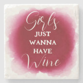 美しいワイン愛好家 – 石コースター ストーンコースター (正面)