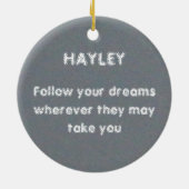 美しいワックスの三日月アットダスクカスタム セラミックオーナメント (裏面)