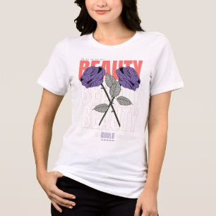 美しいワールドシャツ – ゴシックバラ美学デザイン トライブレンドTシャツ