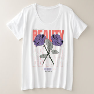 美しいワールドシャツ – ゴシックバラ美学デザイン プラスサイズTシャツ