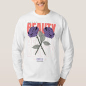 美しいワールドシャツ – ゴシックバラ美学デザイン Tシャツ (正面)