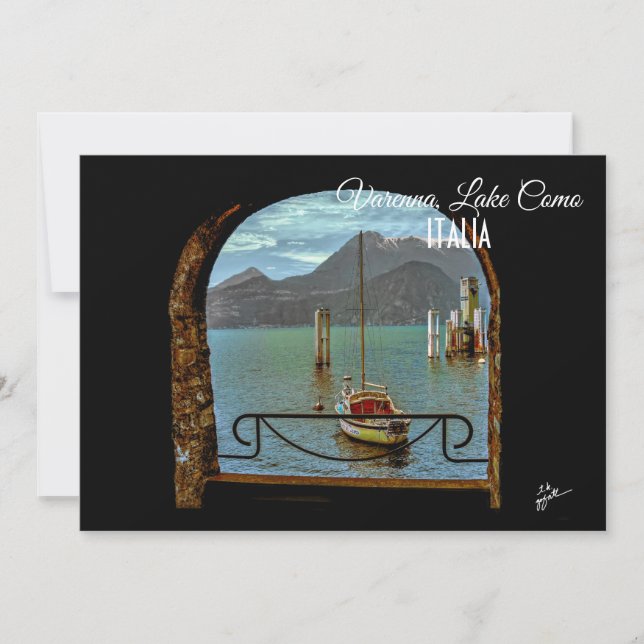 美しいヴァレンナイタリアのボート写真はがき (正面)