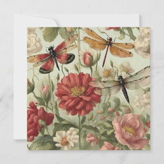 美しいヴィンテージとトンボ カード (正面)