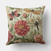 美しいヴィンテージとトンボ クッション (裏面)