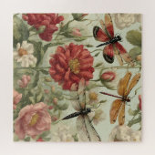 美しいヴィンテージとトンボ ジグソーパズル (横)