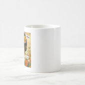 美しいヴィンテージと鳥と花を持つ女性 コーヒーマグカップ (中央)