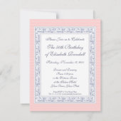 美しいヴィンテージのアイリスブーケ誕生日 招待状 (裏面)