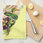 美しいヴィンテージのガーリーな花の芸術 キッチンタオル (四つ折り)