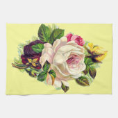 美しいヴィンテージのガーリーな花の芸術 キッチンタオル (横)