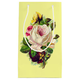 美しいヴィンテージのガーリーな花の芸術 スモールペーパーバッグ