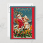 美しいヴィンテージのクリスマスのクラシックなレトロカード シーズンポストカード (正面/裏面)