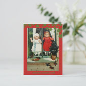 美しいヴィンテージのクリスマスのクラシックなレトロカード シーズンポストカード (スタンド正面)