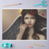 美しいヴィンテージのクリスマスエンジェルの切り離 薄葉紙 (クラフト)