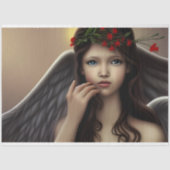 美しいヴィンテージのクリスマスエンジェルの切り離 薄葉紙 (正面)