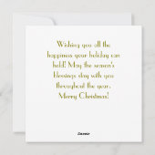 美しいヴィンテージのクリスマスエンジェル シーズンカード (裏面)