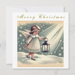 美しいヴィンテージのクリスマスエンジェル シーズンカード