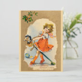 美しいヴィンテージのクリスマスカード シーズンカード (スタンド正面)