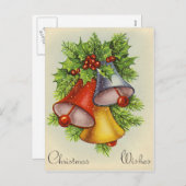 美しいヴィンテージのクリスマスカード シーズンポストカード (正面/裏面)