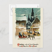 美しいヴィンテージのクリスマスカード シーズンポストカード (正面/裏面)
