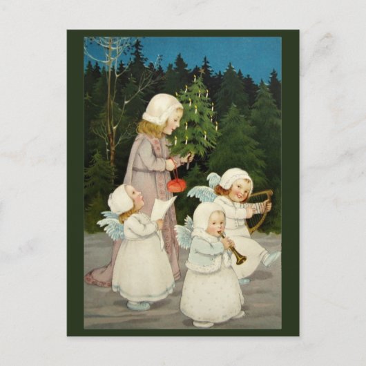美しいヴィンテージのクリスマスカード シーズンポストカード (正面)