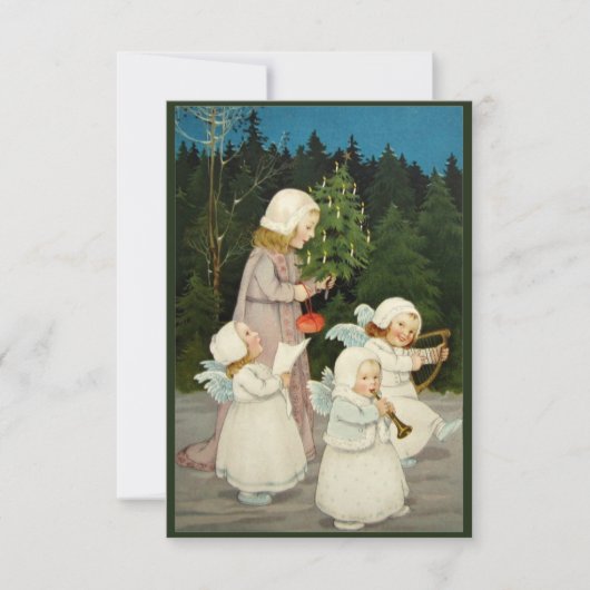 美しいヴィンテージのクリスマスカード 招待状 (正面)