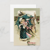 美しいヴィンテージのクリスマスカード 招待状 (正面/裏面)