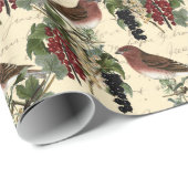 美しいヴィンテージのクリスマスバードパターン ラッピングペーパー (ロールコーナー)