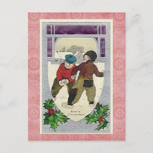 美しいヴィンテージのクリスマスポストカード シーズンポストカード (正面)