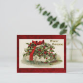 美しいヴィンテージのクリスマスポストカード シーズンポストカード (スタンド正面)