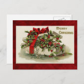 美しいヴィンテージのクリスマスポストカード シーズンポストカード (正面/裏面)