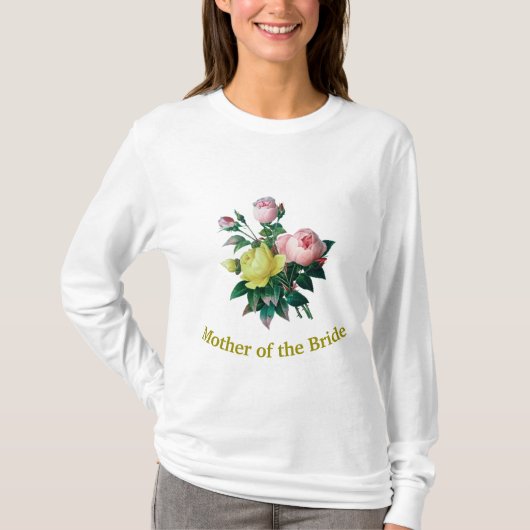 美しいヴィンテージのバラの花嫁の母 Tシャツ (正面)