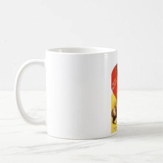 美しいヴィンテージのバレンタインのボストンテリアの子犬 コーヒーマグカップ (左)